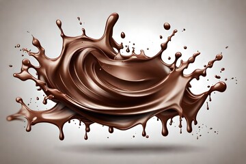 melted chocolate dripping on white