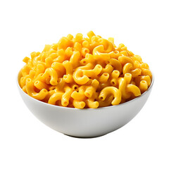 Macaroni and cheese isolated on transparent and white background