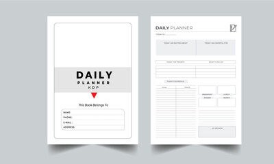 Daily Planner Modern template set. Set of planner and to do list. Monthly, weekly, daily planner template. Fully Vector illustration.