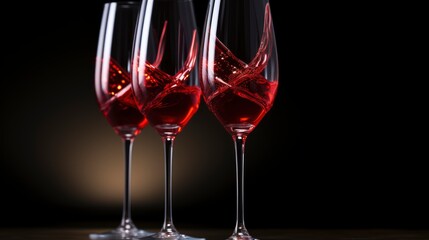 Two Champagne Glasses Front Romantic Red , Background Image, Valentine Background Images, Hd