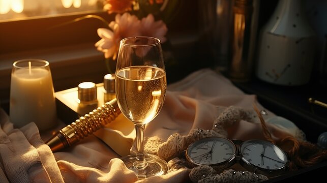 Tray Engagement Ring Glasses Wine Bedroom , Background Image, Valentine Background Images, Hd