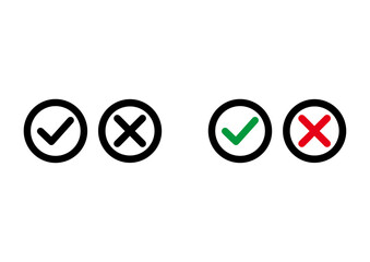 vector right, wrong, rejection, approval symbol, icon drawings