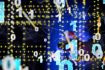 Global network. Blockchain. 3D illustration. Neural networks and artificial intelligence. Abstract  - neural network exposure digital