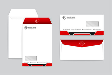 Red color geometric envelope