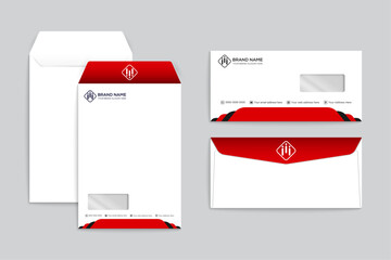 Red color geometric envelope