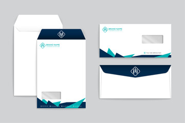 Abstract geometric hexagons shape envelope design
