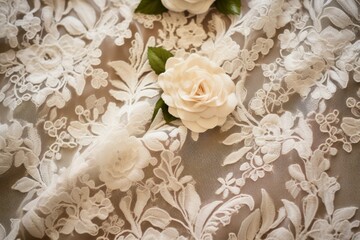 Vintage Lace Fabric with Delicate Patterns.