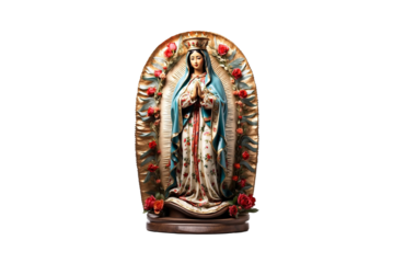 Lady or Virgen de Guadalupe Background Isolated