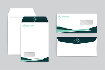 Gradient color real estate envelope design