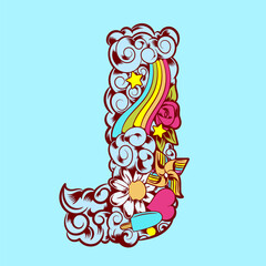 Hand drawn cute ornamental number for your unique decoration and many concept idea element for birthday or greeting design