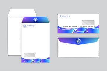 Modern  envelope design blue color