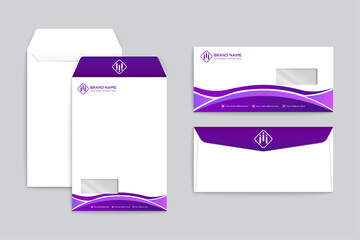 Flat design of abstract shapes envelope template