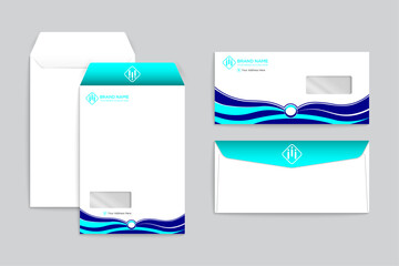 Modern  envelope design blue color