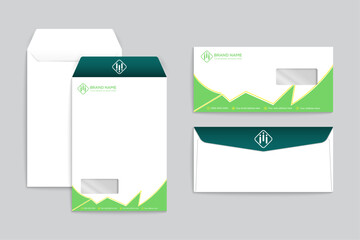 Modern envelope design green color