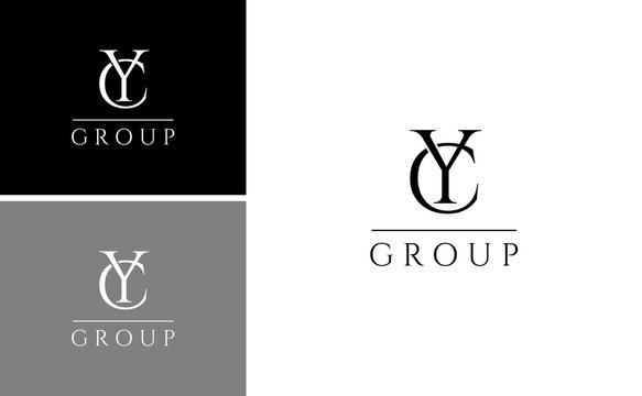 luxury initial YC or CY logo design  vector template