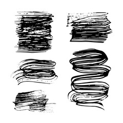 Brushes 1. Grunge brush strokes.Dirty brush strokes.Vector linear strokes,abstract ink backgrounds