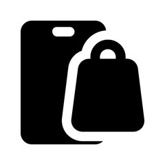 mobile shopping line icon