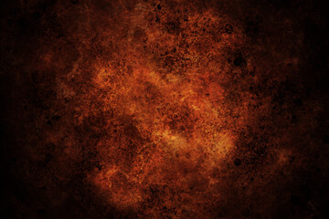 Vintage dark orange grunge concrete rough texture wall background