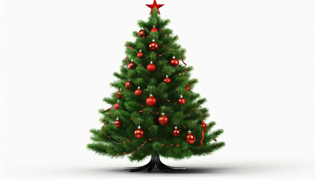christmas tree with gifts white background