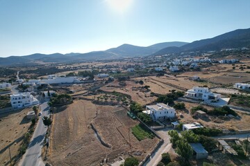 Aerial views from over the Greek Orthodox Church on the Greek Island of Paros
