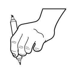 hand with a pen