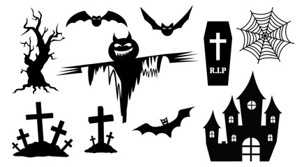 Halloween Happy Character set background