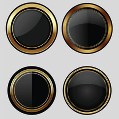 Luxury golden black badges and labels. Retro vintage circle badge design