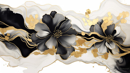 abstraction on the theme of flowers black, white, color pictures background
