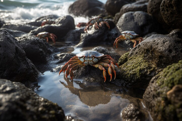 Crab on the rock - Generative AI
