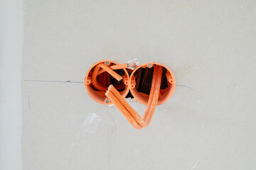 Fiber optic cable prepared for connection.