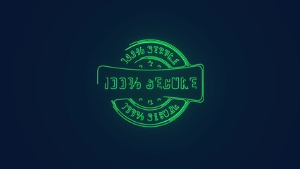 100 percent secure payments website checkout label badge animation