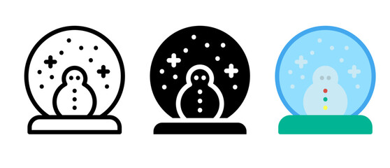 Snowman globe icons set vector illustration for web and mobile