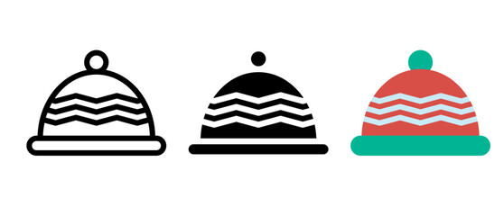 Winter hat icons set vector illustration for web and mobile