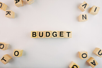 Budget Wooden Block Words Concept Background
