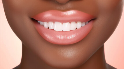 Obraz premium Beautiful smile with white healthy teeth and gums. Oral care and hygiene dental concept.