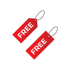 Free labels for marketing promotions, red tags with strings