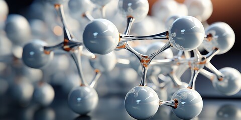 Generative AI, abstract molecular shape, single amino acid molecule. Chemistry medicine education