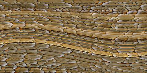 naturally coloured brown and grey beach pebble striped pattern and designs