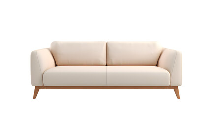 Modern cream sofa with a transparent background, perfect for chic and stylish home interiors.