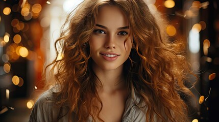 Fototapeta premium Beautiful smile of young woman with healthy white teeth. Smile emotion illustration. Generative AI