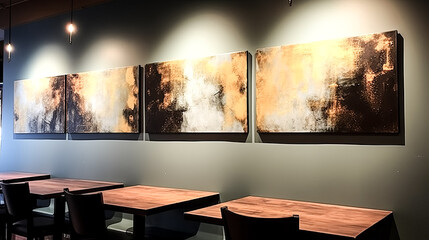 A person searches for local artists in an image, surrounded by colorful artwork.