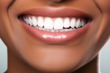 Beautiful smile with white healthy teeth and gums. Oral care and hygiene dental concept.