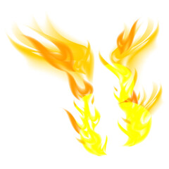 set of fire flames