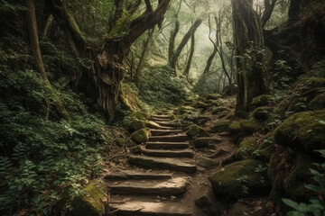 The forest on the evening - Generative AI