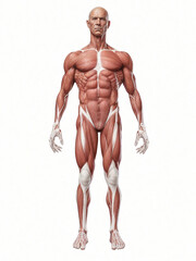 isolated body muscles on white background