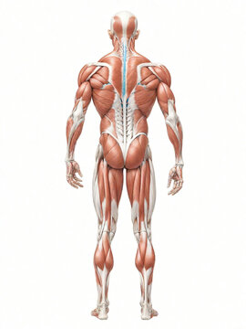 isolated body muscles on white background
