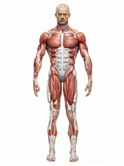 isolated body muscle on white background