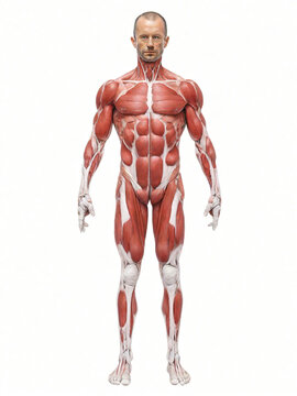 isolated body muscle on white background