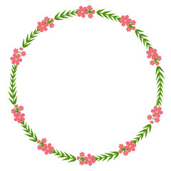 A round design adorned with beautiful leaves and flowers.