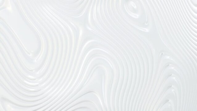 Bright white grey waves abstract motion background. Seamless looping animation